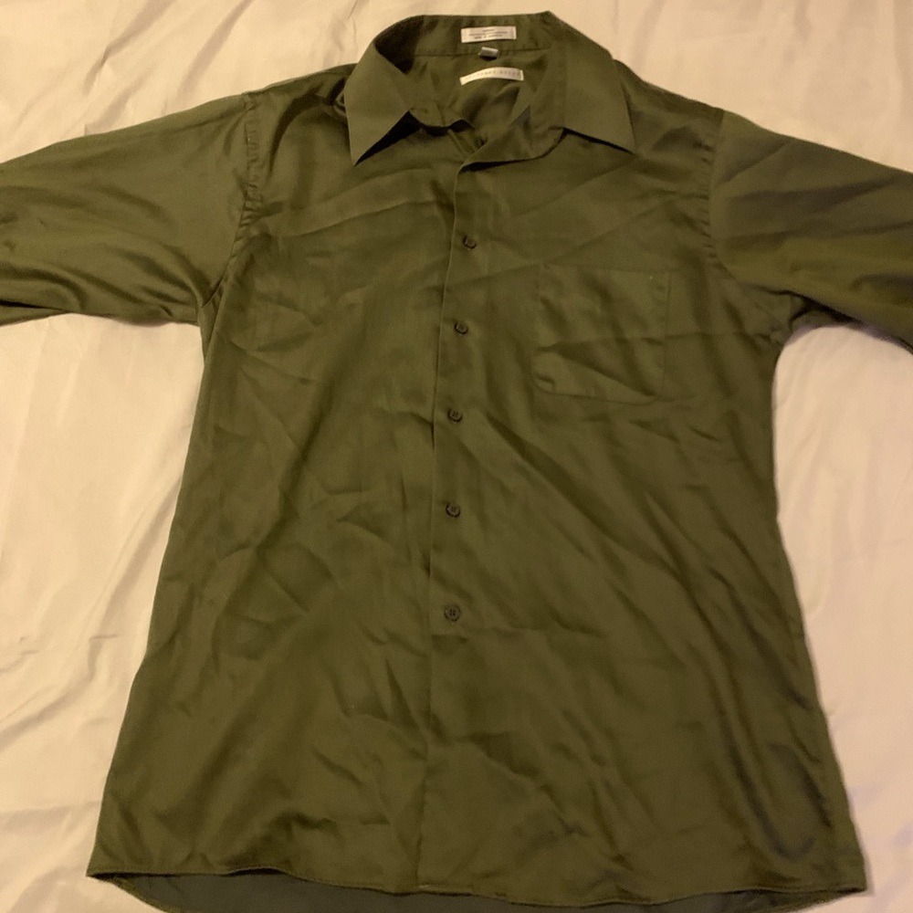 XL Dark green mens dress shirt